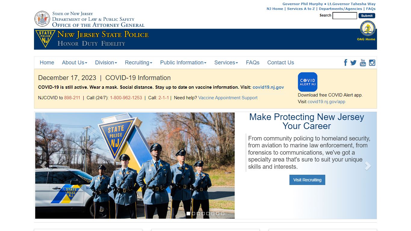 New Jersey State Police - The Official Web Site for The State of New Jersey
